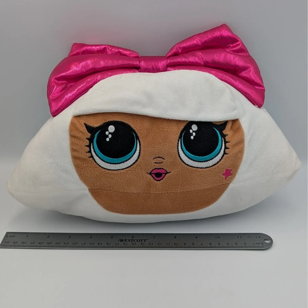 LOL Surprise Diva Plush Pillow White Pink Bow MGA Entertainment Kids Room Decor